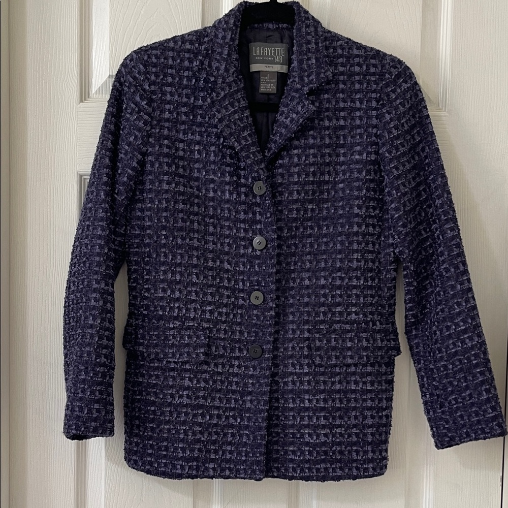 Lafayette 148 New York Purple and Blue Textured Blazer